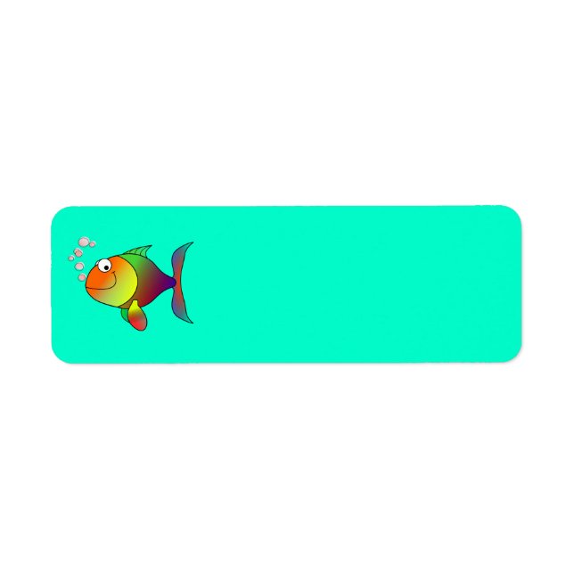 Glücklicher Fisch Etikett (Vorne)