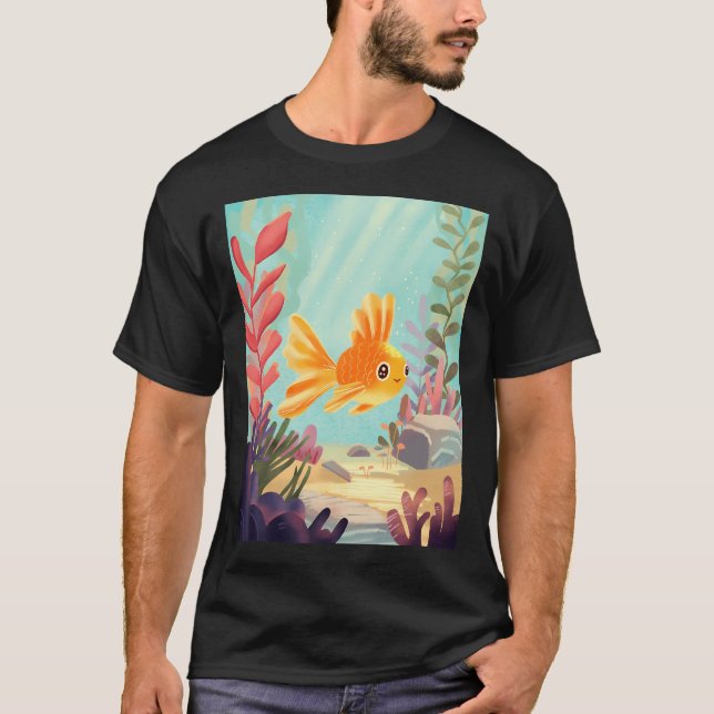 Glücklicher Fisch T-Shirt (Vorderseite)