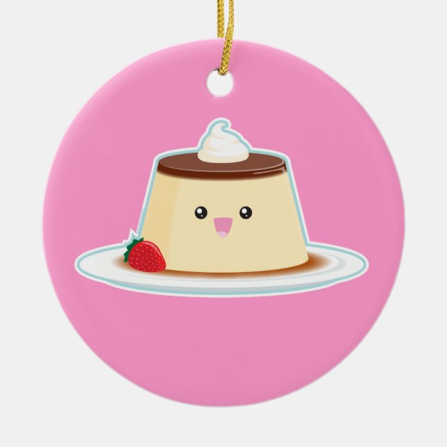 Glücklicher Flan Keramik Ornament (Vorne)