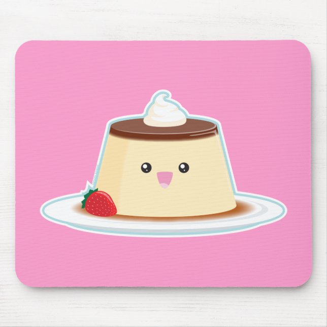 Glücklicher Flan Mousepad (Vorne)