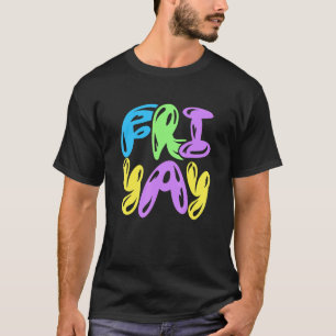 Glücklicher Friyay Lehrer Fri Yay Retro TGIF Frei T-Shirt