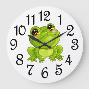 Glücklicher Frosch Acryl-Wanduhr Große Wanduhr