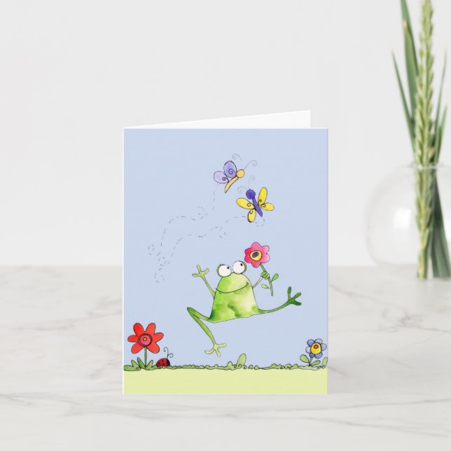 Glücklicher Frosch - Anmerkungs-Karte Karte (Vorderseite)