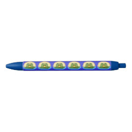 Glücklicher Frosch auf einem Lilien-Auflage-Stift Kugelschreiber