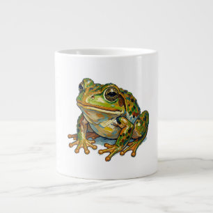 Glücklicher Frosch Buntes Kunstwerk Symbol für gut Jumbo-Tasse