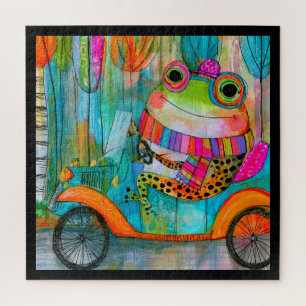 Glücklicher Frosch Fröhliches Straßenabenteuer