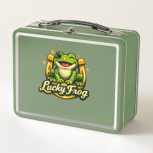 Glücklicher Frosch-Lunchbox Metall Brotdose