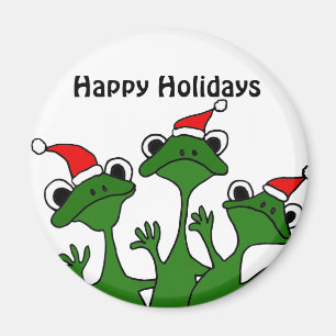 Glücklicher Frosch-WeihnachtsCartoon Magnet