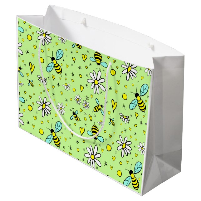 glücklicher Frühling Große Geschenktüte (Rückseite Schrägansicht)