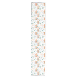 Glücklicher Frühling mit Blumen Mittelgroßer Tischläufer