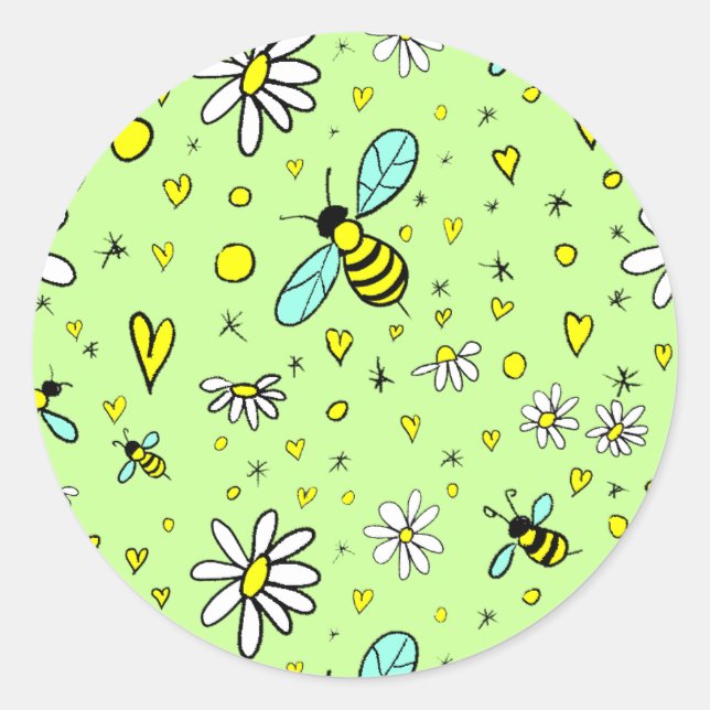 glücklicher Frühling Runder Aufkleber (Vorderseite)