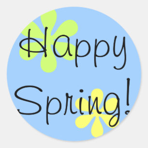 Glücklicher Frühling! Runder Aufkleber
