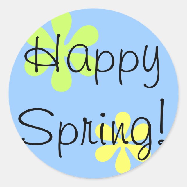 Glücklicher Frühling! Runder Aufkleber (Vorderseite)