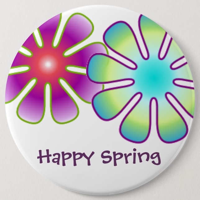 Glücklicher Frühlingsknopf Button (Vorderseite)