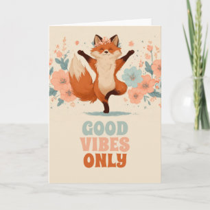 Glücklicher Fuchs mit Blumen – Niedliche, verspiel Karte