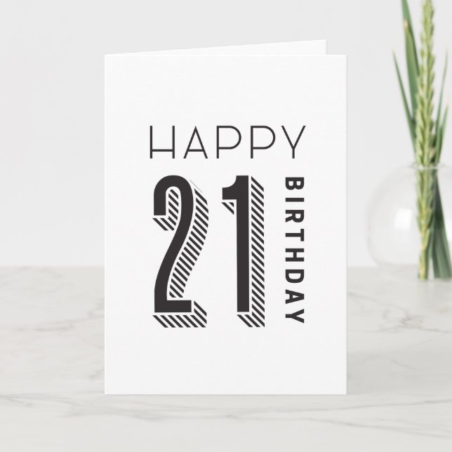 Glücklicher Geburtstag 21 Karte (Vorderseite)