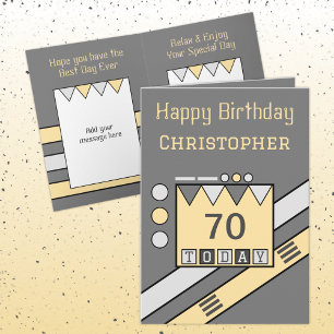 Glücklicher Geburtstag 70 heute hinzufügen Namen g Karte