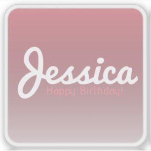 Glücklicher Geburtstag, benutzerdefinierbarer Name Aufkleber