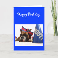 Glücklicher Geburtstag Cheerleader Boxer Grußkarte