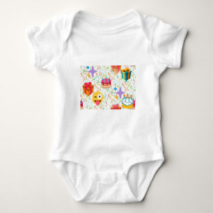 glücklicher Geburtstag Emoji Baby Strampler