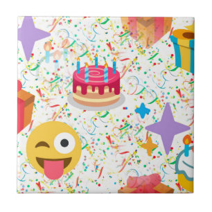 glücklicher Geburtstag Emoji Fliese