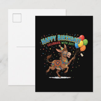 Glücklicher Geburtstag Esel-Feier Einladungspostkarte