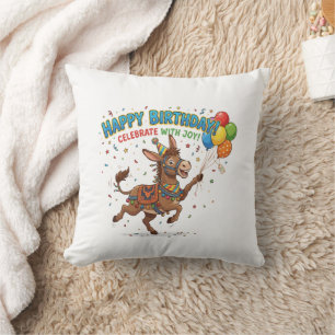Glücklicher Geburtstag Esel-Feier Kissen