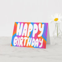 GLÜCKLICHER GEBURTSTAG farbenfrohe Blasen Briefe C