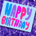 GLÜCKLICHER GEBURTSTAG farbenfrohe Bubble Letters  Postkarte<br><div class="desc">Handgemachte Karte für Sie! Passen Sie mit Ihrem eigenen Text an oder ändern Sie die Farben. Karo meinen Shop für viel mehr Farben und Designs oder lass mir wissen,  wenn Sie etwas Sonderanfertigungen wollen!</div>