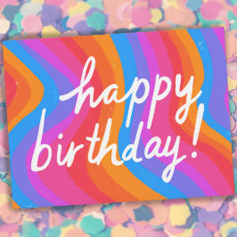 GLÜCKLICHER GEBURTSTAG Farbenfrohe Cool- & Fun Str Postkarte