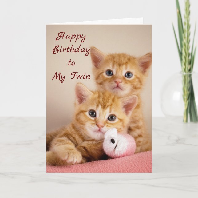 GLÜCKLICHER GEBURTSTAG FÜR MICH ****TWIN*** KARTE (Vorderseite)