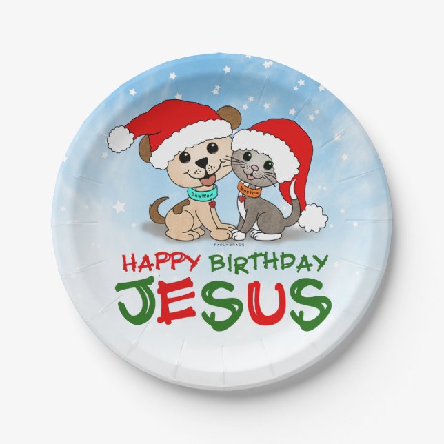 Glücklicher Geburtstag Jesus Pappteller (Vorderseite)