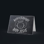 Glücklicher Geburtstag Jesus - Weihnachtskarte im  Feiertagskarte<br><div class="desc">Manchmal ist es schön,  sich zu erinnern,  wofür "CHRIST"mas gefeiert wird. Teilen Sie den Geist Ihres Glaubens mit anderen. Die Kartenwörter sind natürlich komplett anpassbar. Und vergessen Sie nicht die passenden Adressenaufkleber - Karo einfach unseren Shop für noch mehr Artikel in diesem charmanten Design aus.</div>