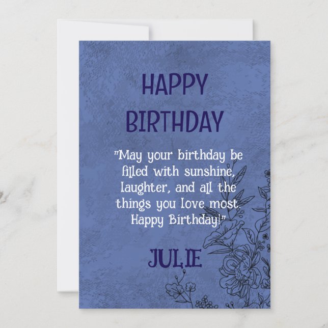 GLÜCKLICHER GEBURTSTAG JULIE-EINLADUNG EINLADUNG (Vorderseite)