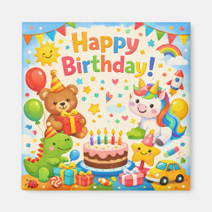 Glücklicher Geburtstag Kinderparty Magnet