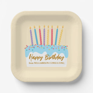 Glücklicher Geburtstag Kuchen Chic Benutzerdefinie Pappteller
