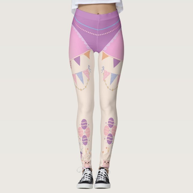 glücklicher Geburtstag Leggings (Vorderseite)