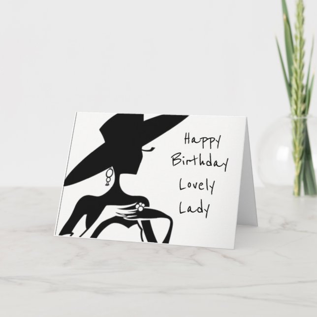 GLÜCKLICHER GEBURTSTAG ***LOVELY LADY** KARTE (Vorderseite)