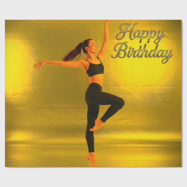 GLÜCKLICHER GEBURTSTAG MÄDCHEN GOLDENGLOW GESCHENKPAPIER (Flach)