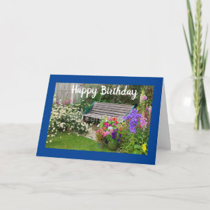 GLÜCKLICHER GEBURTSTAG MIT SCHÖNER GARTENEINSTELLU KARTE