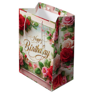glücklicher Geburtstag Mittlere Geschenktüte