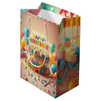 glücklicher Geburtstag Mittlere Geschenktüte