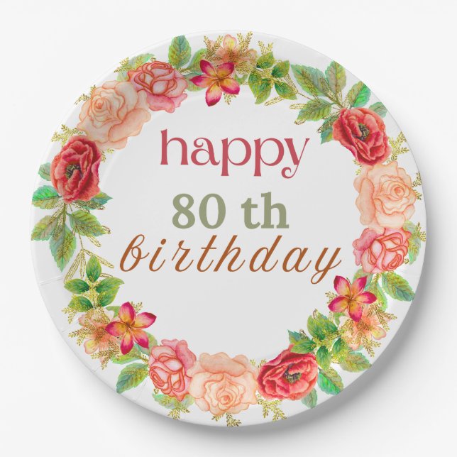 Glücklicher Geburtstag Papierplatte Pappteller (Vorderseite)