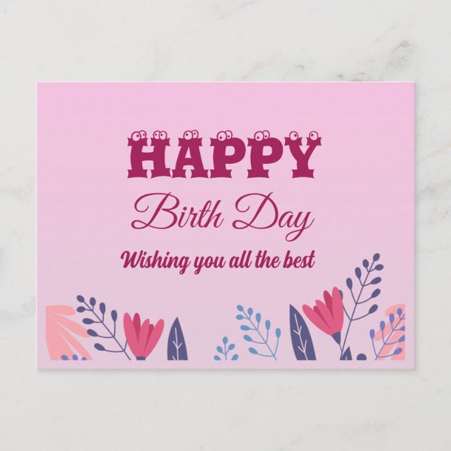 Glücklicher Geburtstag 😍 😍 😍 Postkarte (Vorderseite)