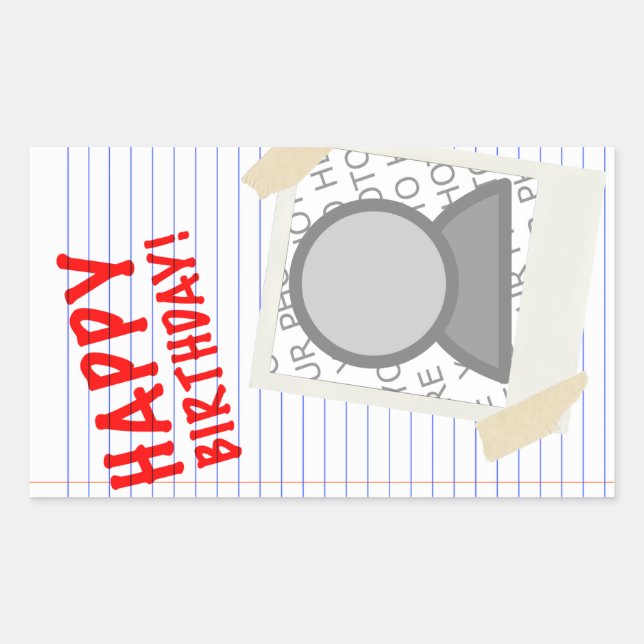 glücklicher Geburtstag Rechteckiger Aufkleber (Vorderseite)
