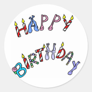 Glücklicher Geburtstag! Runder Aufkleber