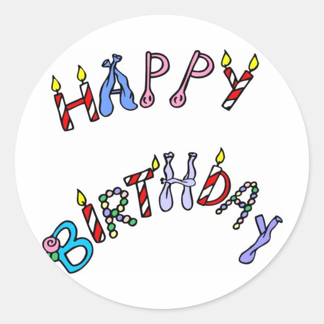 Glücklicher Geburtstag! Runder Aufkleber (Vorderseite)