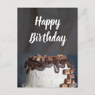 Glücklicher Geburtstag Schokoladenkuchen Postkarte
