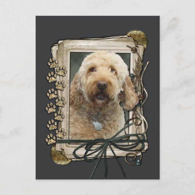 Glücklicher Geburtstag - Steinpfähle - Golden Dood Postkarte (Vorderseite)