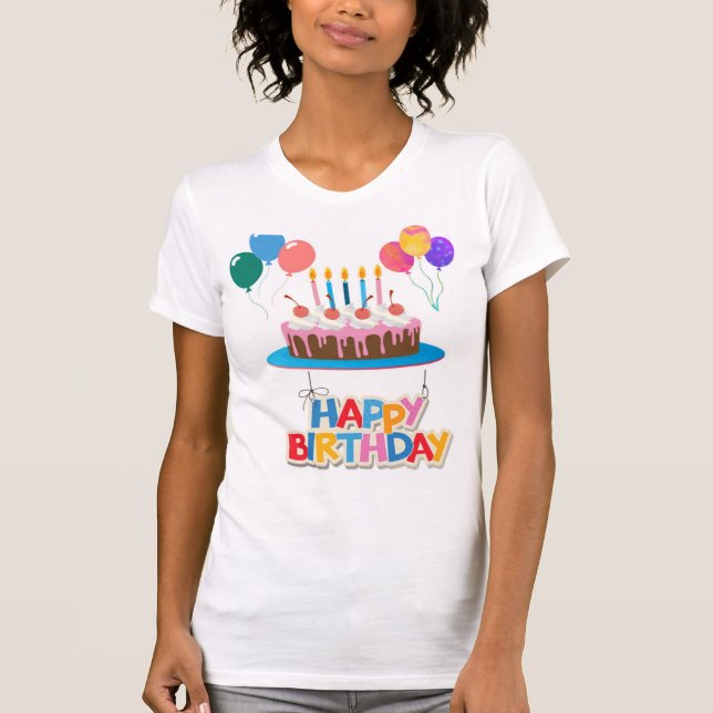 glücklicher Geburtstag T-Shirt (Vorderseite)